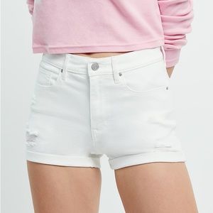 PacSun Ellen White Denim Shortie Shorts